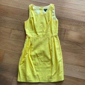 J Crew canary yellow 100% cotton dress. Size 2, knee length. Worn only once.